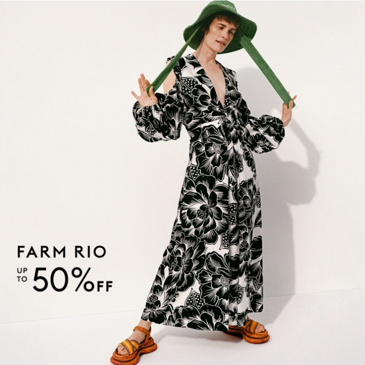 THE OUTNET 港站：Farm Rio 裙装热卖 荷叶边中长连衣裙HK$1033