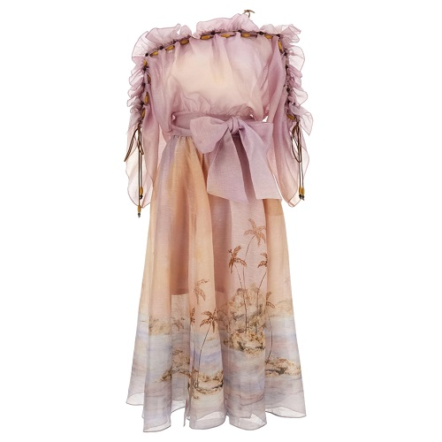 孟子义同款！Zimmermann Dawning 荷叶边长款连衣裙