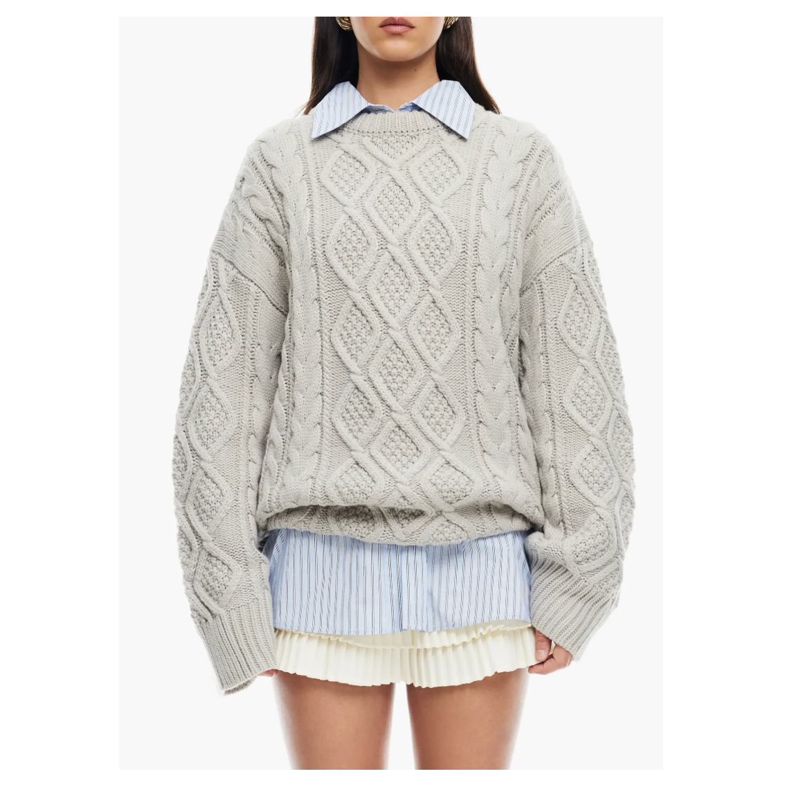 Gigi同款！Lioness 灰色绞花毛衣