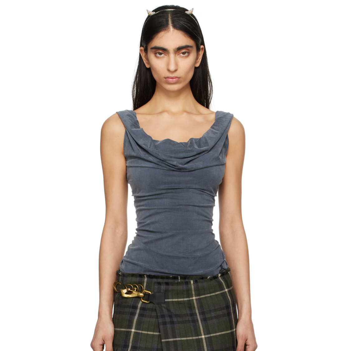 金婧同款！Vivienne Westwood 西太后做旧褶皱背心