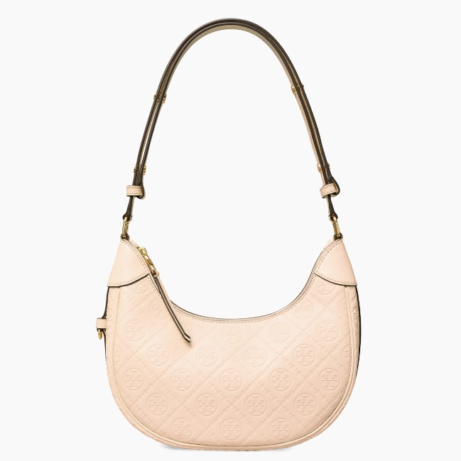 Tory Burch 汤丽柏琦 T Monogram 压花腋下包 粉色