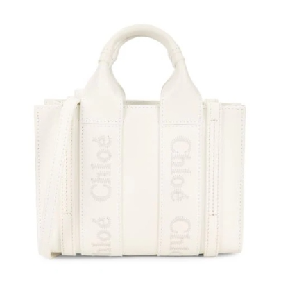 娜扎同款！Chloe Mini Woody 迷你帆布托特包 白色