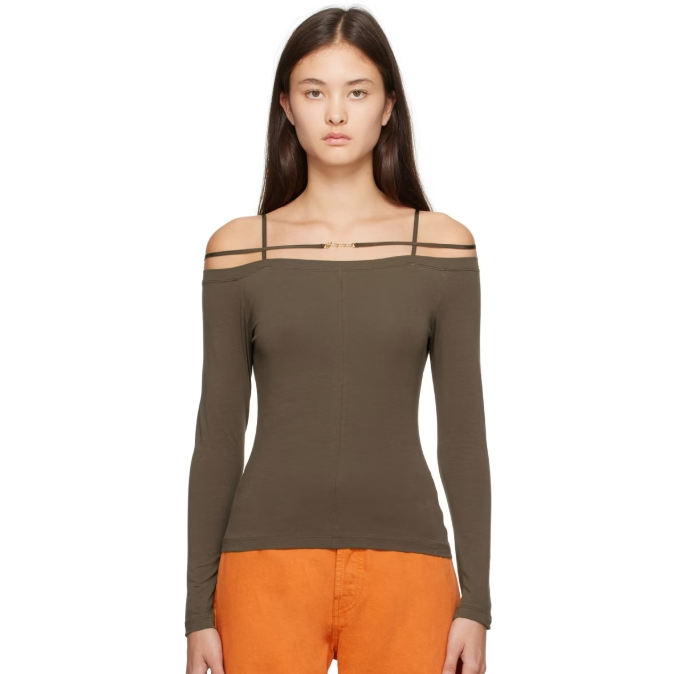 秦岚同款不同色！Jacquemus 'Le t-shirt Sierra' 露肩上衣