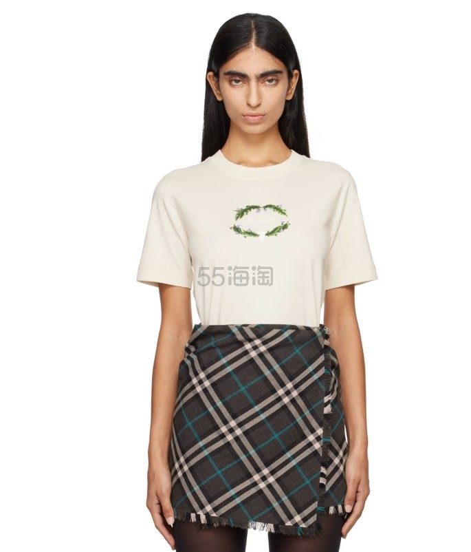 Burberry  Off-White Thistle Logo T恤