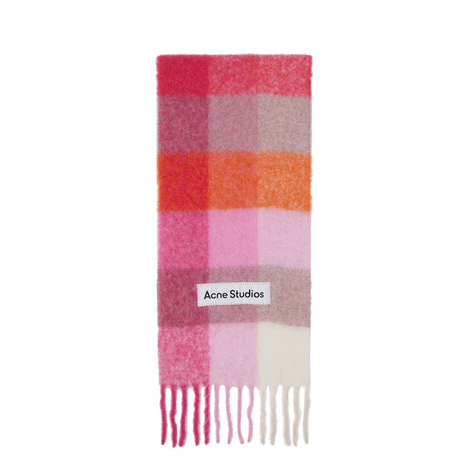 Acne Studios 粉色格子围巾