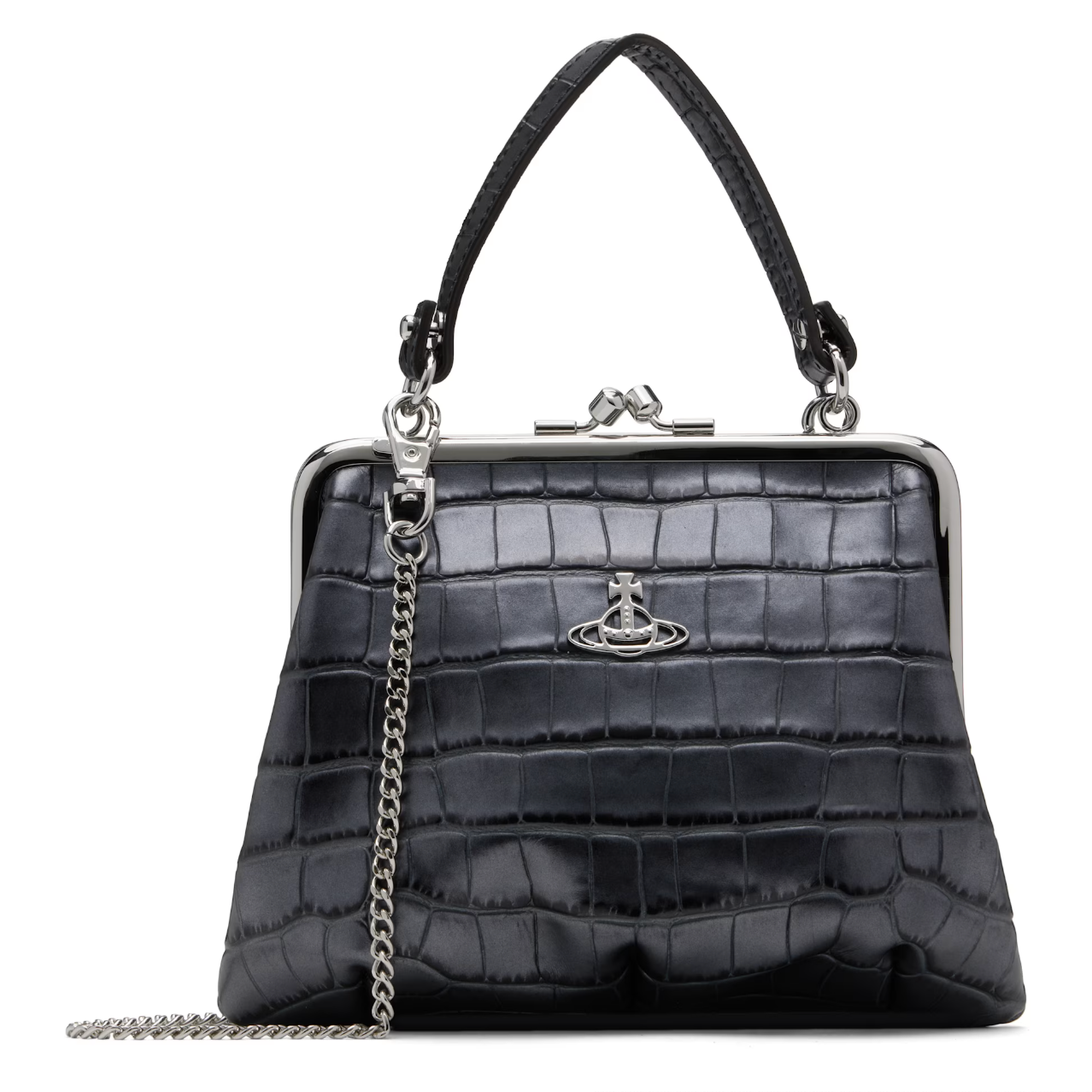 Vivienne Westwood 西太后深灰色鳄鱼压纹饺子包