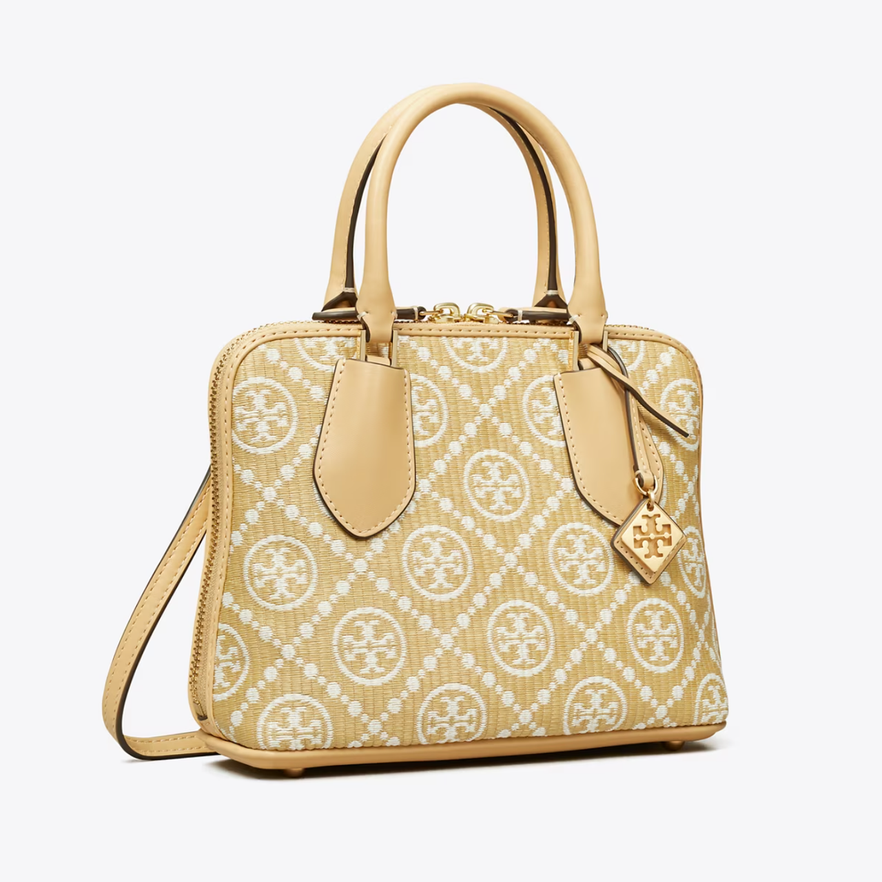 Tory Burch T Monogram Raffia Swing 迷你手提包