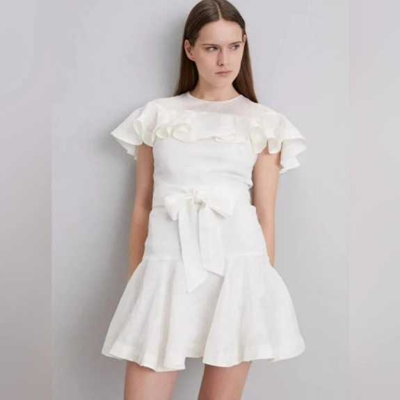 THE OUTNET 美站: Sandro 法式优雅 薄纱迷你连衣裙$221 浅蓝牛仔裤$67