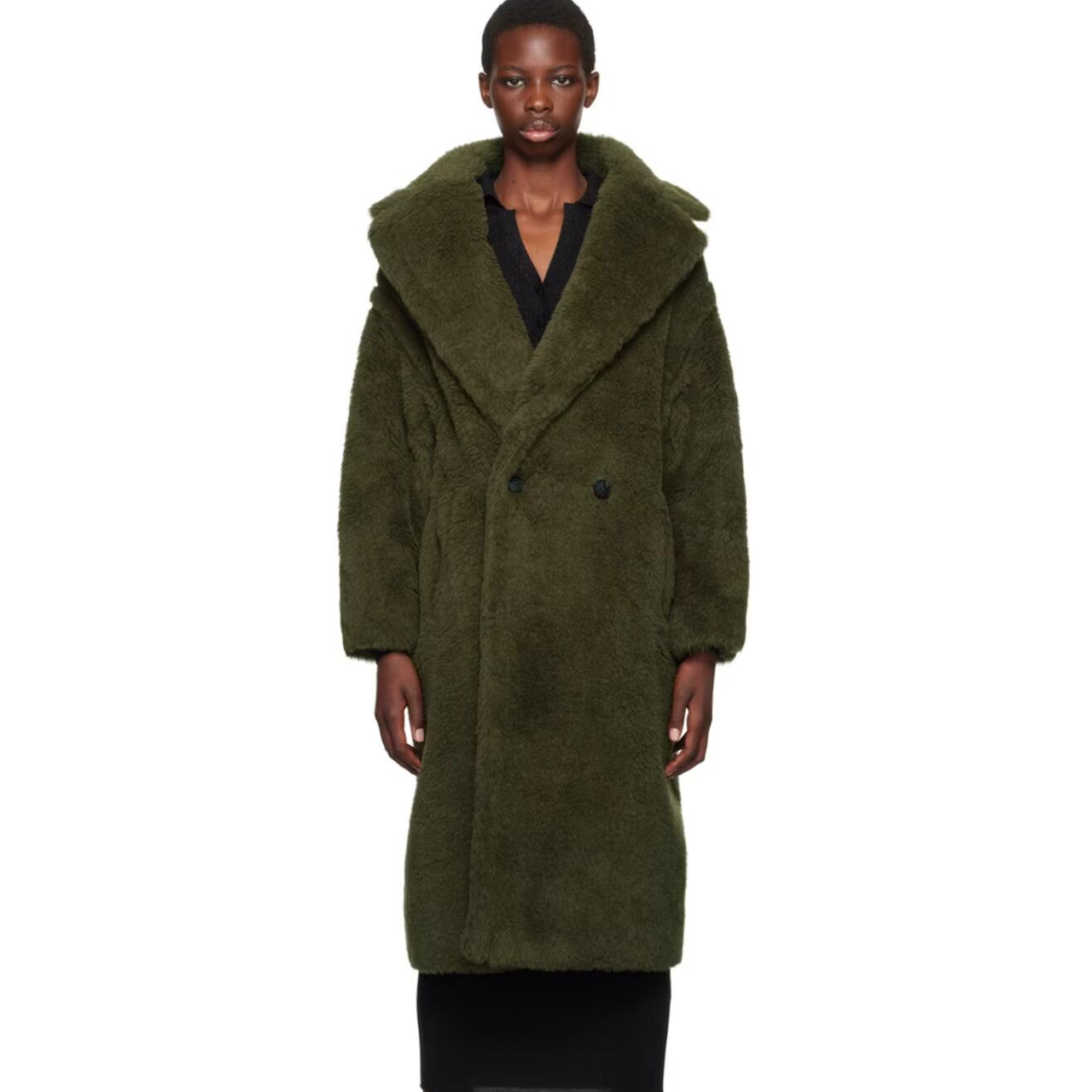 Max Mara 绿色泰迪大衣