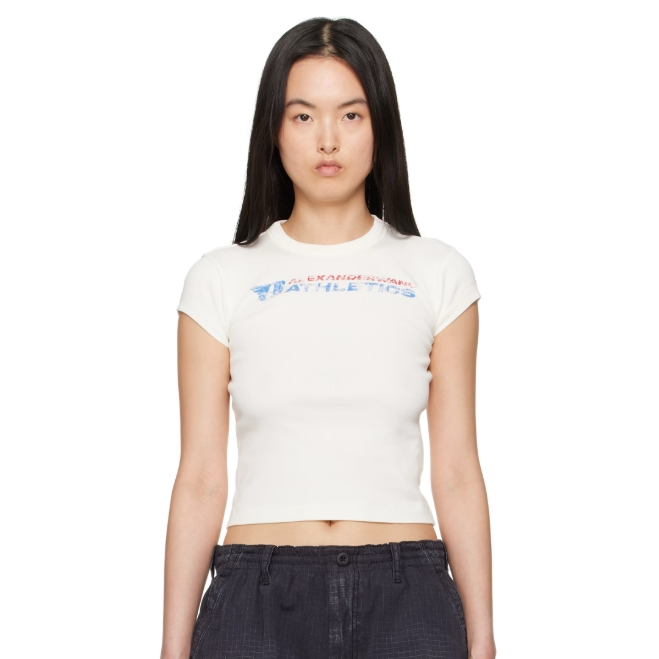 alexanderwang.t 灰白色 Distressed Logo T 恤