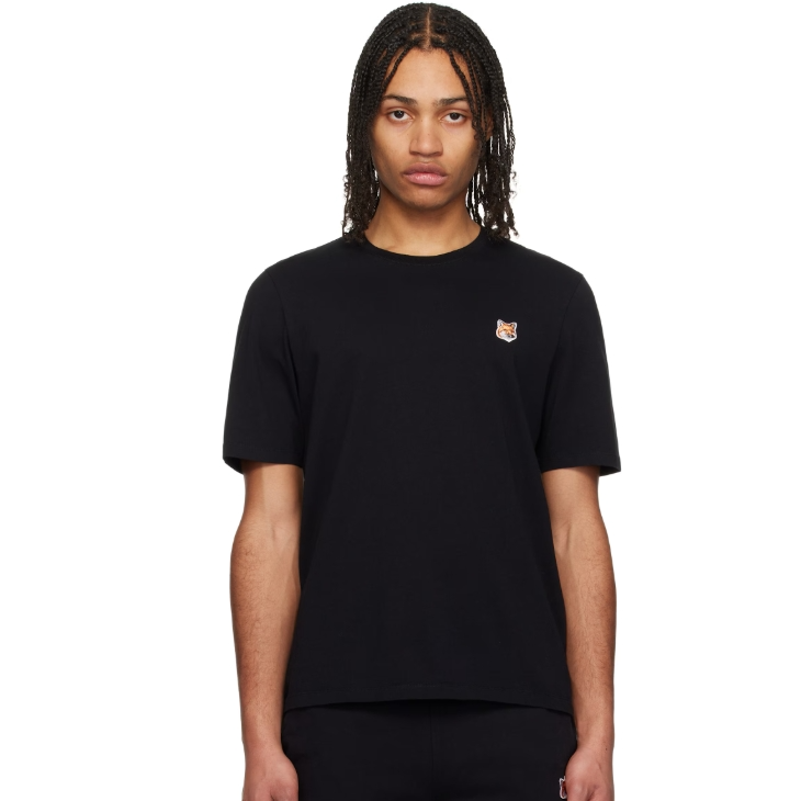 Maison Kitsuné 黑色 Fox Head Patch Regular T 恤