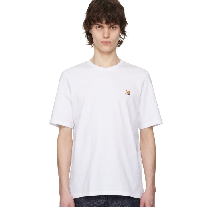 Maison Kitsuné 白色 Fox Head Patch Regular T 恤