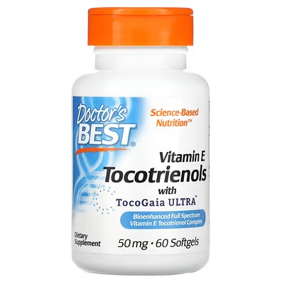 Doctor's Best, 含 EVNol SupraBio 的生育三烯酚，50 毫克，60 粒软凝胶