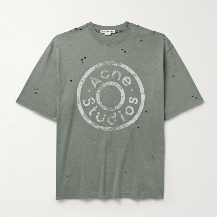 ACNE STUDIOS 绿色经典徽标T恤