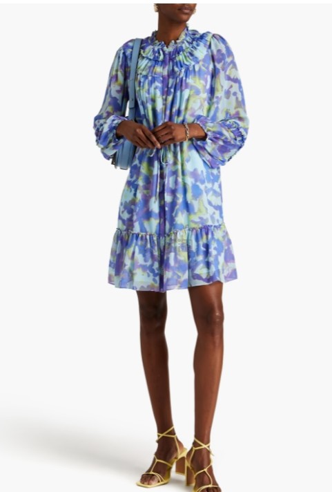 DVF 印花雪纺迷你连衣裙