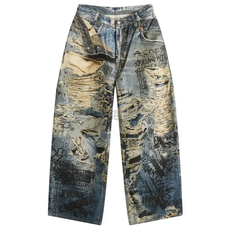 Acne Studios rompe L'Oeil "Torn Scribble" 牛仔裤
