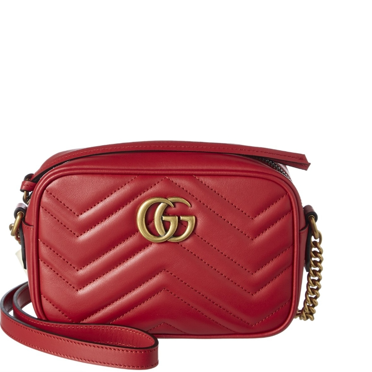 Gucci GG Marmont Mini Matelasse 皮革单肩包