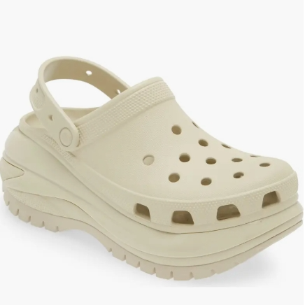 Crocs Mega Crush 光轮洞洞鞋 骨白色