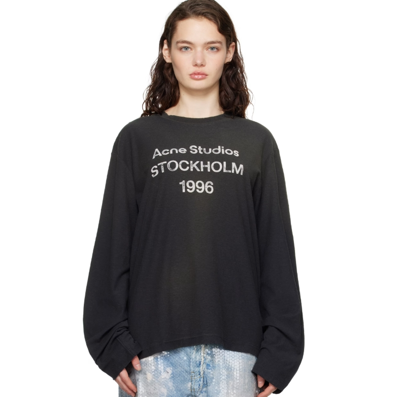 白鹿同款！Acne Studios 宽松Logo T恤