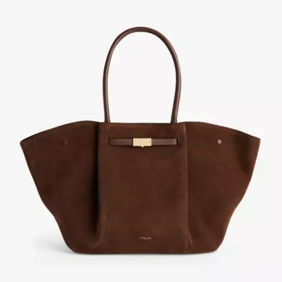 DEMELLIER 麂皮手提托特包 棕色