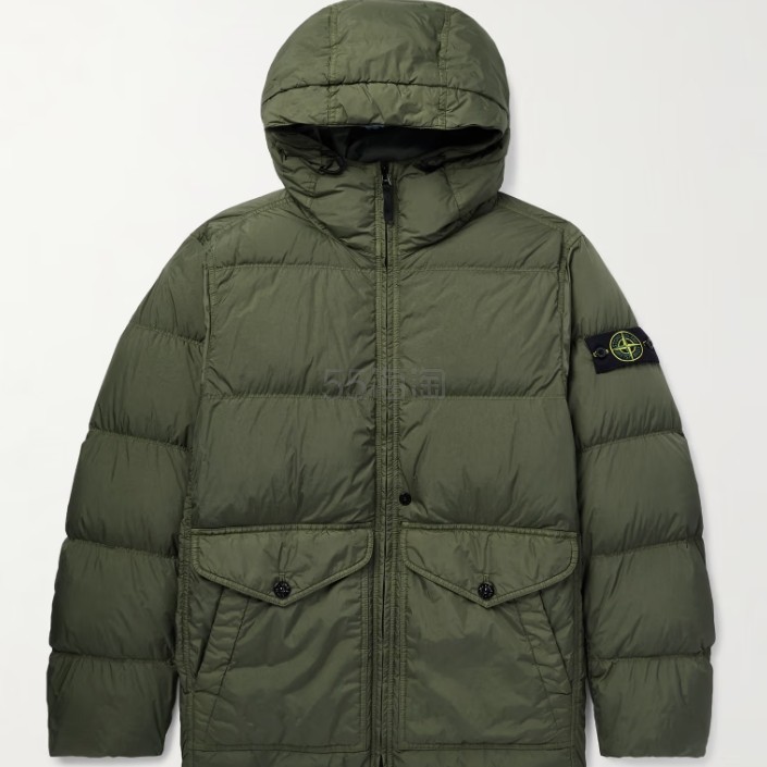 STONE ISLAND 石头岛绿色经典徽标羽绒服