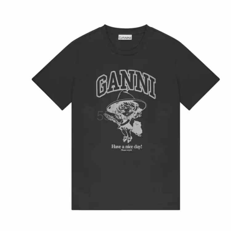 Ganni 黑色logo T恤