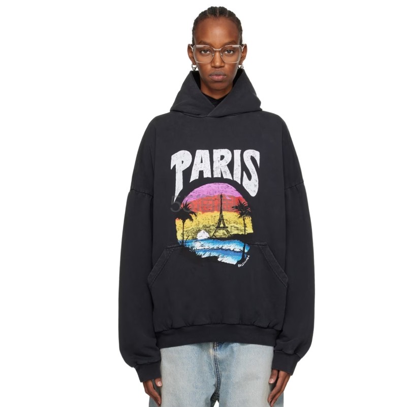 Balenciaga  Black Paris 连帽衫