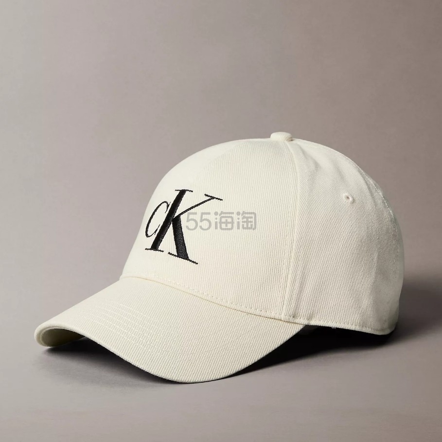 Calvin Klein 白色斜纹刺绣字母徽标帽