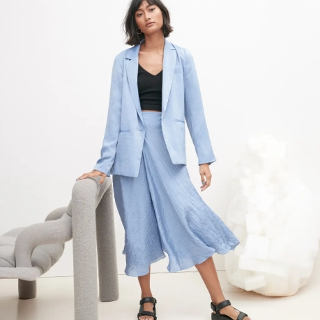 Nordstrom Rack：Vince 极简风专场 褶裥棉混纺喇叭裤$59