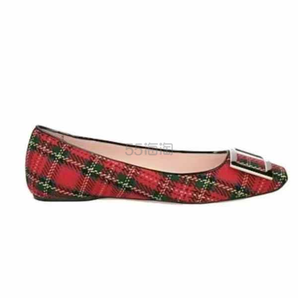 Roger Vivier 红色格纹芭蕾鞋