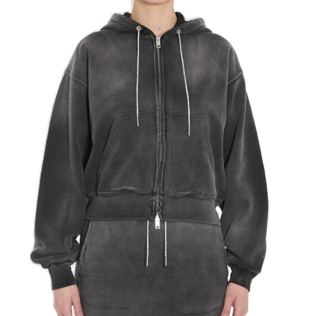 鞠婧祎同款深灰色！Alexander Wang 卫衣外套