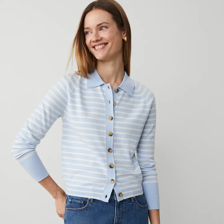 限今日！Ann Taylor：反季清仓 粗跟鞋$26 条纹开衫$22