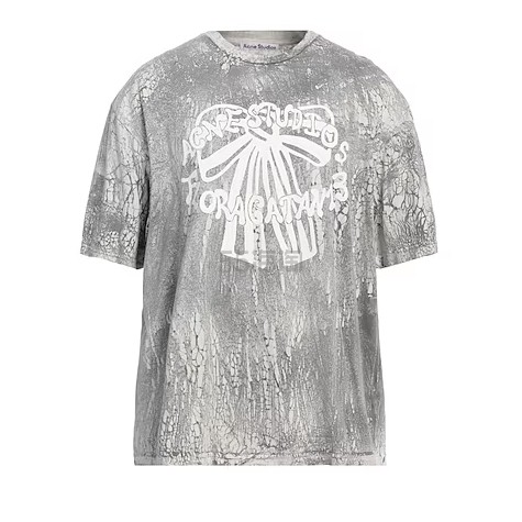 ACNE STUDIOS 灰色蝴蝶结印花T恤