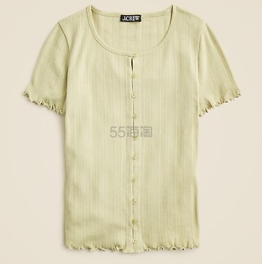 J.CREW 荷叶边短袖针织开衫