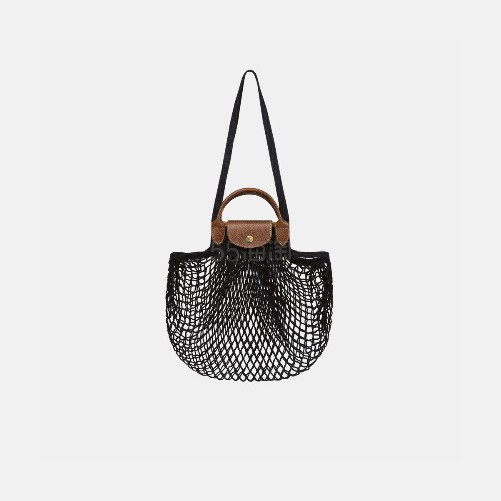 Longchamp Le Pliage Filet L 黑色针织网兜包