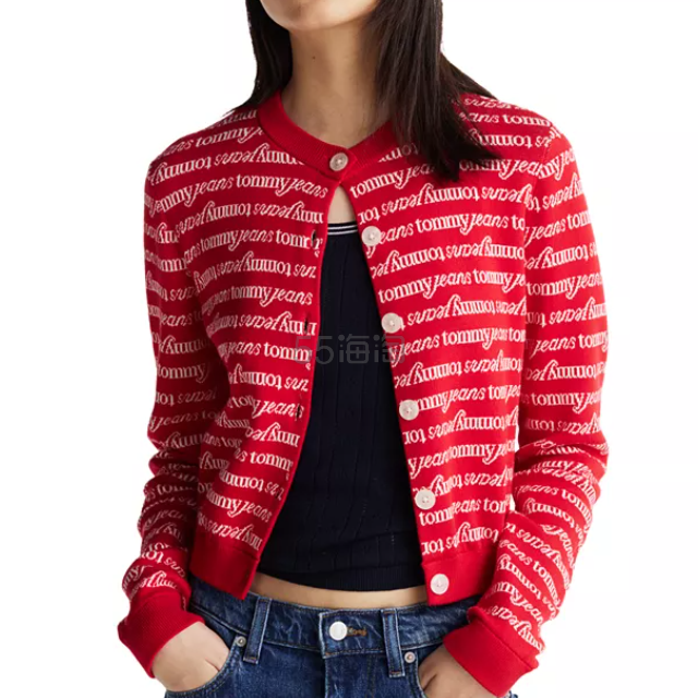 Chaeny 同款!Tommy Hilfiger 红色开衫
