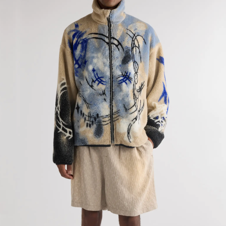 鞠婧祎同款！Acne Studios 涂鸦摇粒绒夹克