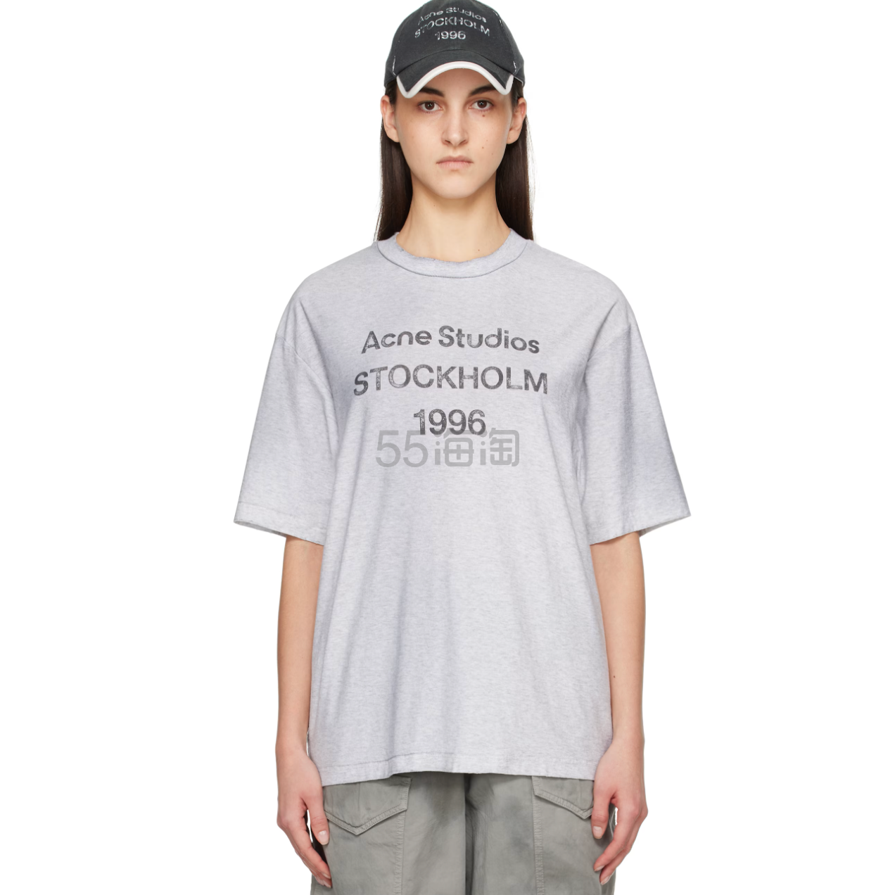 杨紫同款！Acne Studios 灰色字母短袖