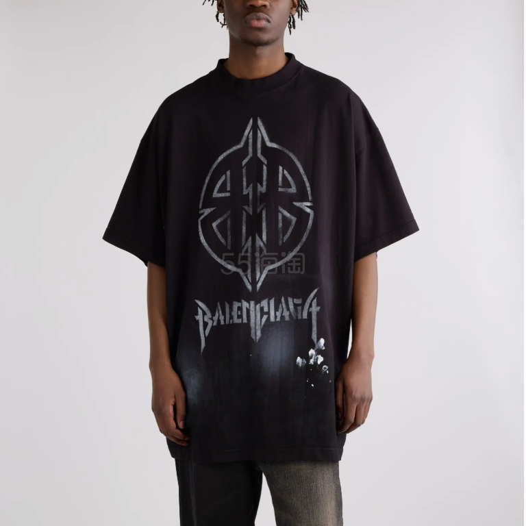 杨超越同款！Balenciaga 黑色金属BB 短袖