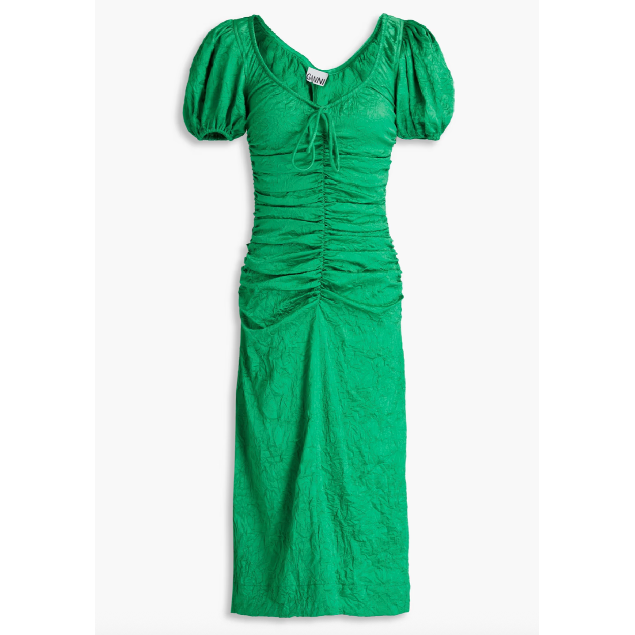 迪丽热巴同款！Ganni 绿色连衣裙