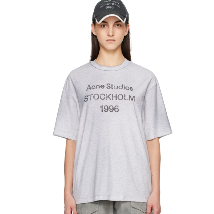 杨紫同款！Acne Studios  Gray Logo T恤