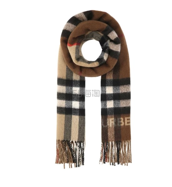 Burberry 刺绣羊绒围巾