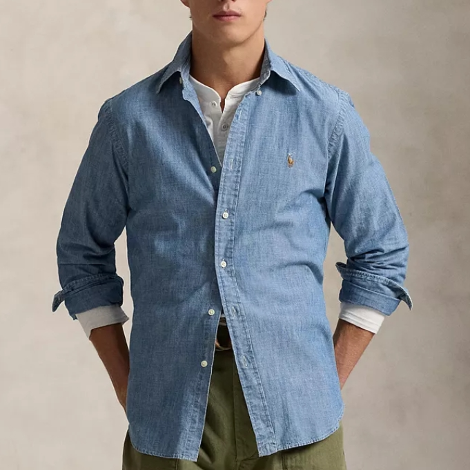 Polo Ralph Lauren 拉夫劳伦小马徽标牛仔蓝衬衫