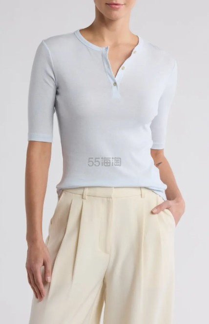 Vince Pima 亨利中袖上衣