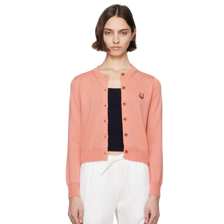 Maison Kitsuné 粉色 Bold Fox Head Patch Regular 开衫