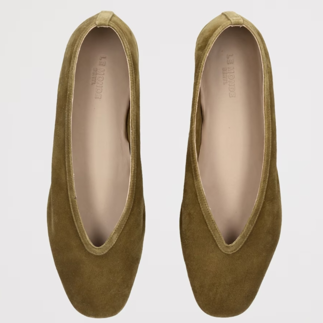 Le Monde Beryl 麂皮芭蕾鞋 橄榄绿