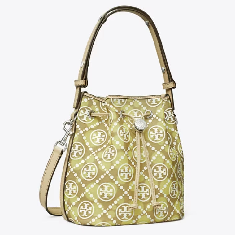 Tory burch 汤丽柏琦 老花水桶包 橄榄绿
