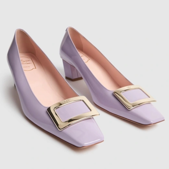 易梦玲同款不同色！Roger Vivier 45mm方扣跟鞋