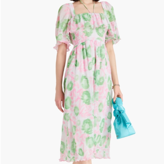 Ganni 任敏同款花卉连衣裙