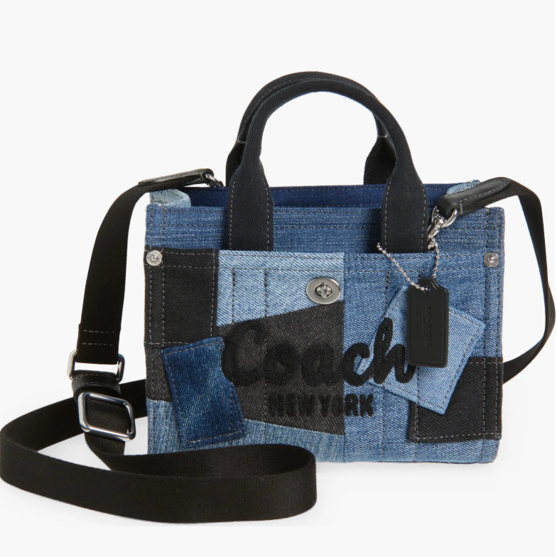 COACH Denim Patchwork Cargo 蔻驰托特包